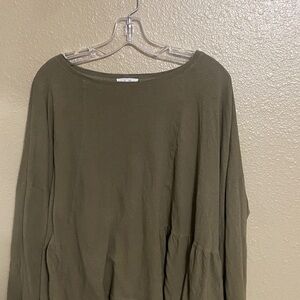 Easel Olive Long Sleeve Women's Top